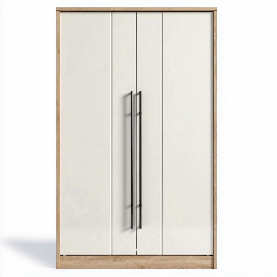Szafka ubraniowa z dwoma drzwiami w białym kolorze o wymiarach 80 x 40 x 180 cm